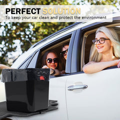 Haussimple large black car trash can with built-in floor mat clip, the perfect solution for keeping vehicles clean, organized, and eco-friendly.