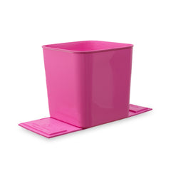Large pink car trash bin with stability flap, displayed on a white background.