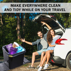 Haussimple portable car trash can keeps travel spaces clean and organized.