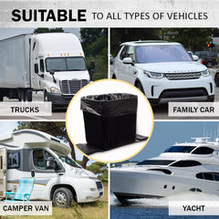 Haussimple portable car trash can suitable for all vehicle types including trucks, family cars, camper vans, and yachts.