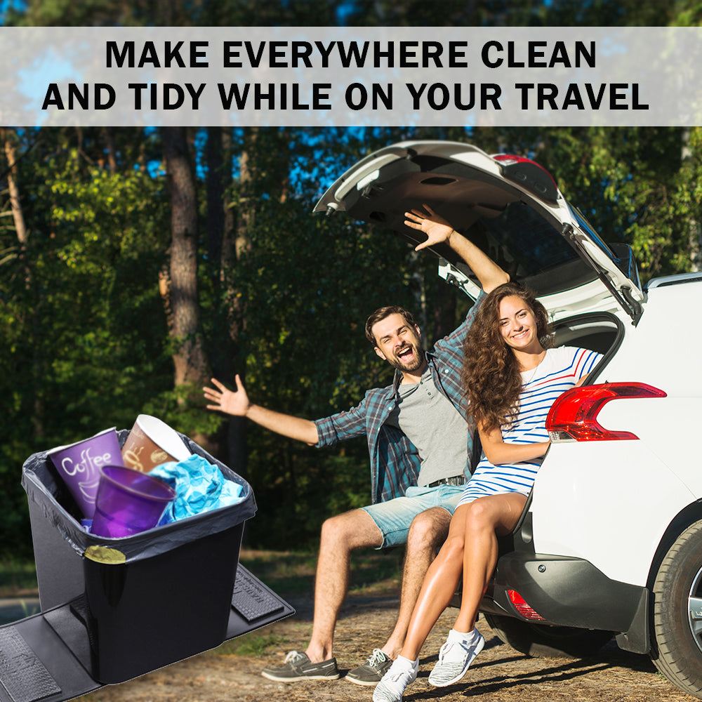 Haussimple portable car trash can keeps travel spaces clean and organized.