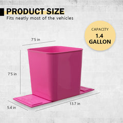 Car Trash Can Waterproof Auto Garbage Bin - Pink