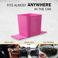 Car Trash Can Waterproof Auto Garbage Bin - Pink