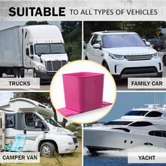 Car Trash Can Waterproof Auto Garbage Bin - Pink