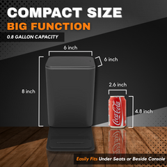 Medium Car Trash Can with Stability Flap - Black