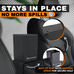 Medium Car Trash Can with Stability Flap - Black