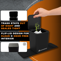 Medium Car Trash Can with Stability Flap - Black