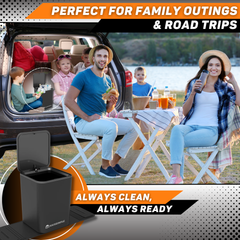 Medium Car Trash Can with Stability Flap - Black