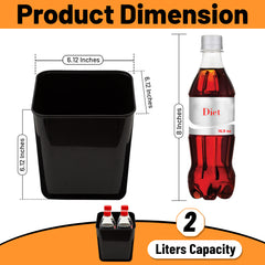 Car Trash Can – Compact 2-Liter Capacity with a 6.12-inch square design. Perfect size for keeping your vehicle tidy without taking up extra space. Ideal for cars, SUVs, trucks, and RVs.