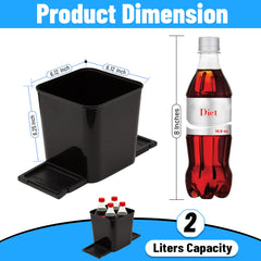 Haussimple large black car trash can with built-in floor mat clip, showing 2-liter capacity and product dimensions of 6.25 x 6.12, compact fit for vehicles.