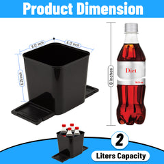 Haussimple large black car trash can with built-in floor mat clip, showing 2-liter capacity and product dimensions of 6.25 x 6.12, compact fit for vehicles.