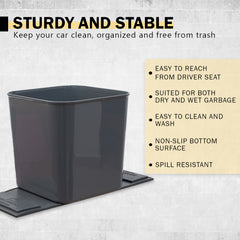 Car Trash Can Waterproof Auto Garbage Bin - Gray