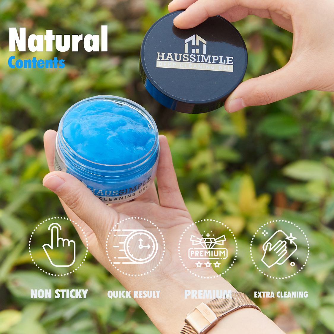 Haussimple multipurpose car cleaning gel that is non-sticky, has quick result in cleaning, premium quality and good for extra cleaning.