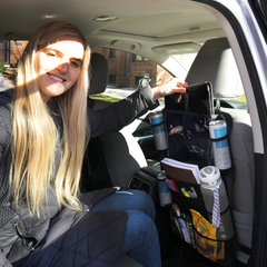 car back seat organizer automotive seat back organizers stuff vehicle seats attachable storage organisers waterproof kick mat car travel accessories multiple pockets storage durable compartments touch screen tablet holder