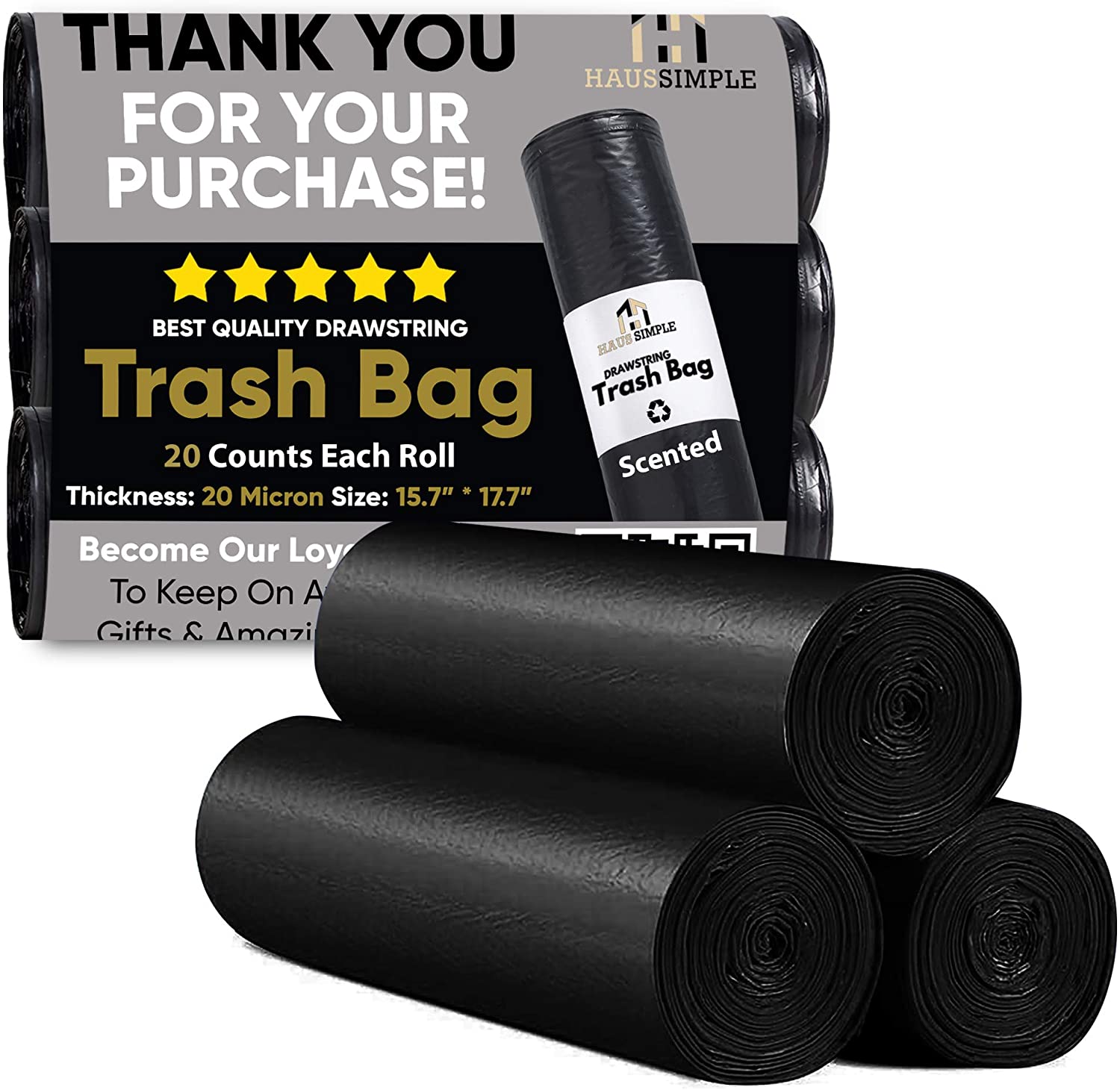 5 rolls of disposable household high-quality garbage bags simple
