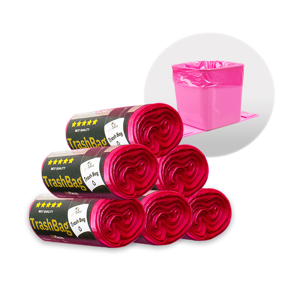 Uxcell Small Trash Bags 0.5 Gallon Garbage Bags Pink, 4 Rolls / 120 Counts  