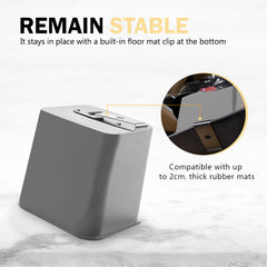 HAUSSIMPLE Car Trash Can Spill Proof Metal Clip Garbage Bin Gray with Trash Bags