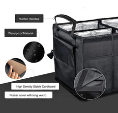 Car Trunk Organizer With Cooler Bag And Lid