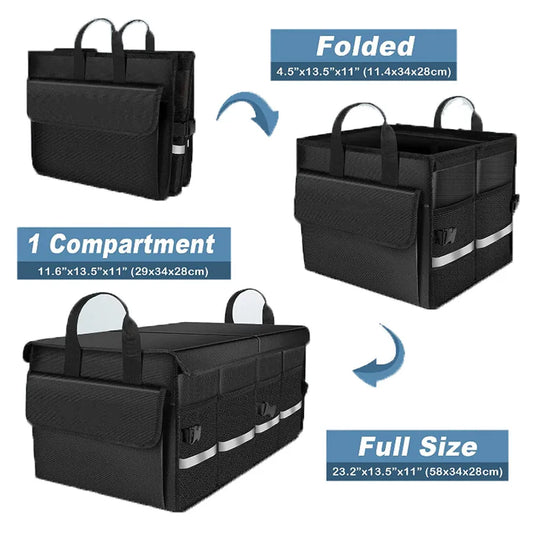 Collapsible Car Trunk Organizer With Cover