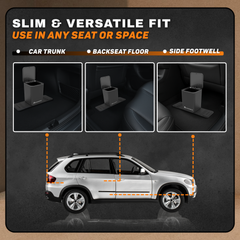 Medium Car Trash Can with Stability Flap - Black