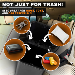 Medium Car Trash Can with Stability Flap - Black