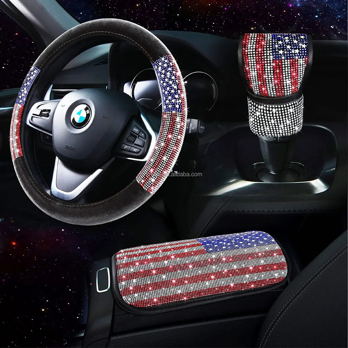 Steering Wheel, Gear Shift, Center Console Cover Car Accessories Set