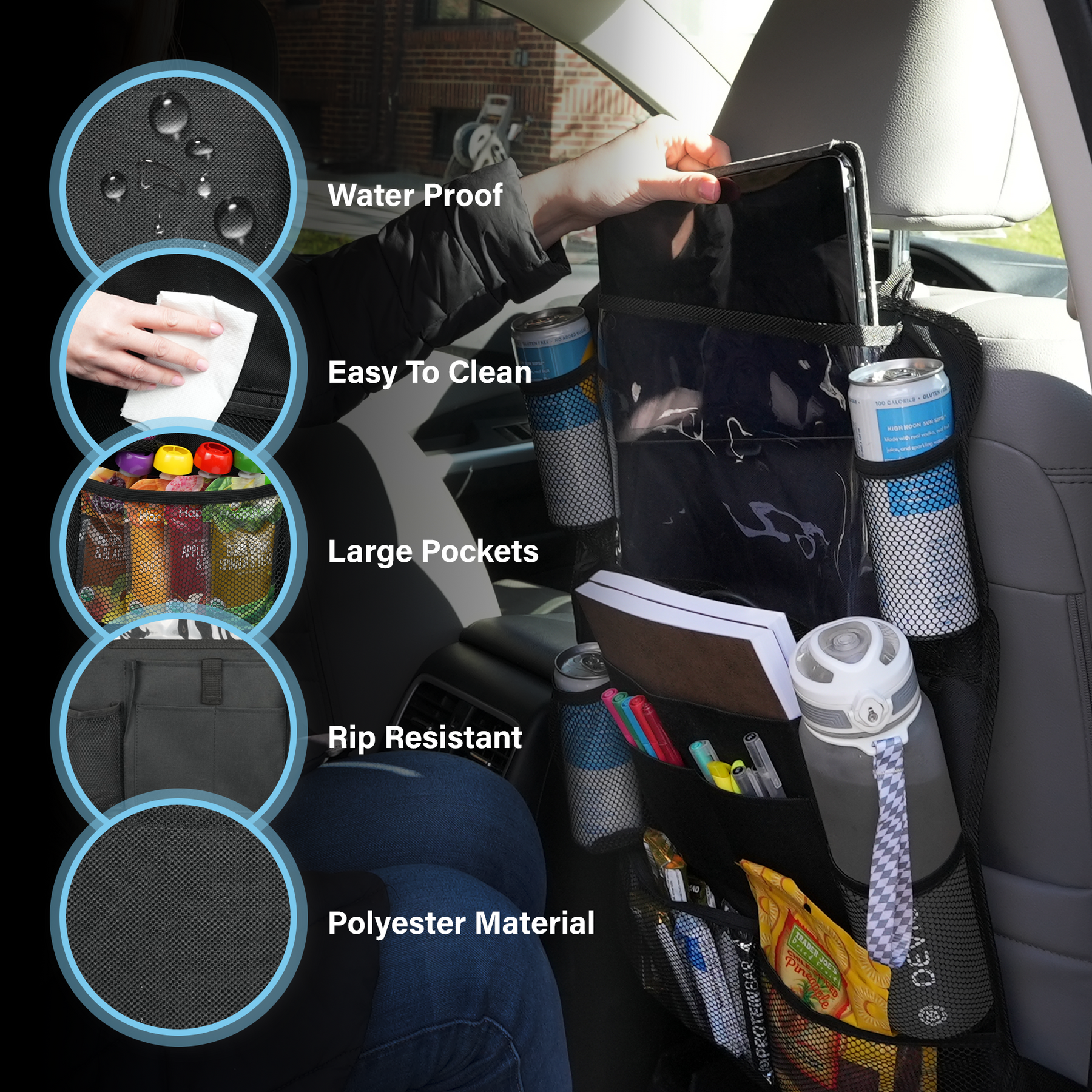 Multi-Pocket Car Organizer Auto Backseat Storage Bag Car Seat
